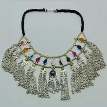Load image into Gallery viewer, Tribal Gypsy Necklace With Coins and Glass Stones