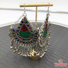 Load image into Gallery viewer, Tribal Handmade Red Green Glass Earrings