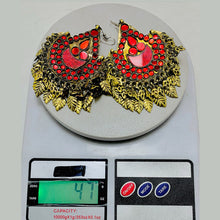Load image into Gallery viewer, Tribal Handmade Oversized Red Earrings