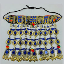 Load image into Gallery viewer, Tribal Kuchi Blue Stones Necklace
