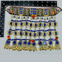 Load image into Gallery viewer, Tribal Kuchi Blue Stones Necklace