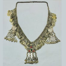 Load image into Gallery viewer, Tribal Kuchi Necklace With Dangling Tassels