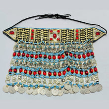 Load image into Gallery viewer, Tribal Layered Necklace With Red Glass Stones