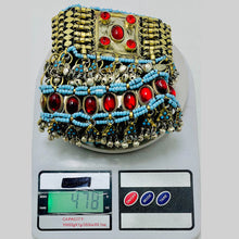 Load image into Gallery viewer, Tribal Layered Necklace With Red Glass Stones