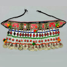 Load image into Gallery viewer, Multicolor Choker Necklace With Silver Dangling Coins