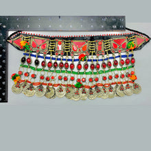 Load image into Gallery viewer, Multicolor Choker Necklace With Silver Dangling Coins