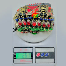 Load image into Gallery viewer, Multicolor Choker Necklace With Silver Dangling Coins