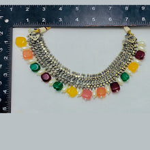 Load image into Gallery viewer, Tribal Multicolor Stones Necklace With Pearls