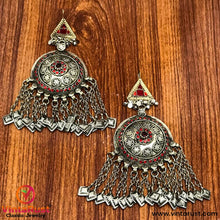 Load image into Gallery viewer, Tribal Oversized Glass Stones Earrings
