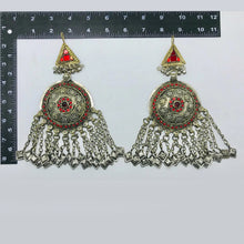 Load image into Gallery viewer, Tribal Oversized Glass Stones Earrings