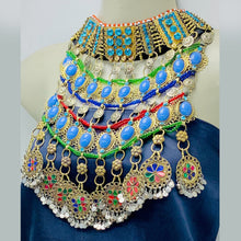 Load image into Gallery viewer, Tribal Oversized Necklace With Dangling Pendants