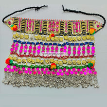 Load image into Gallery viewer, Tribal Oversized Pink Glass Stones Choker Necklace