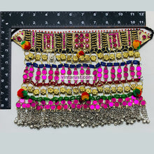 Load image into Gallery viewer, Tribal Oversized Pink Glass Stones Choker Necklace