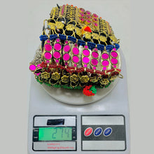 Load image into Gallery viewer, Tribal Oversized Pink Glass Stones Choker Necklace