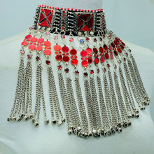 Load image into Gallery viewer, Tribal Red Stone Choker Necklace