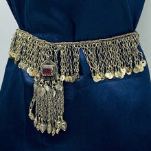 Load image into Gallery viewer, Tribal Silver Kuchi Belly Belt With Dangling Tassels