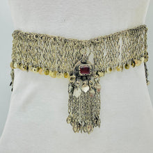 Load image into Gallery viewer, Tribal Silver Kuchi Belly Belt With Dangling Tassels