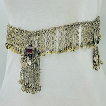 Load image into Gallery viewer, Tribal Silver Kuchi Belly Belt With Dangling Tassels