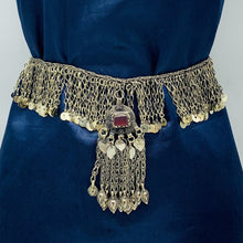 Load image into Gallery viewer, Tribal Silver Kuchi Belly Belt With Dangling Tassels