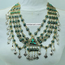 Load image into Gallery viewer, Tribal Statement Green Layered Bib Necklace