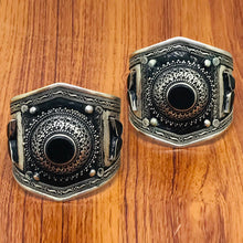 Load image into Gallery viewer, Tribal Vintage Cuff Bracelet With Black Stones