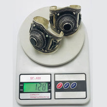Load image into Gallery viewer, Tribal Vintage Cuff Bracelet With Black Stones