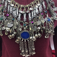 Load image into Gallery viewer, Vintage Silver Fish Motifs Oversized Choker Necklace