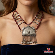 Load image into Gallery viewer, Tribal Wide Wooden Beaded Chain Pendant Necklace