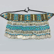 Load image into Gallery viewer, Turquoise Beaded Choker Necklace With Coins