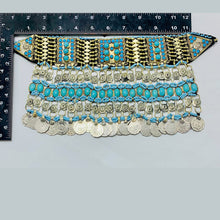 Load image into Gallery viewer, Turquoise Beaded Choker Necklace With Coins
