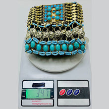 Load image into Gallery viewer, Turquoise Beaded Choker Necklace With Coins