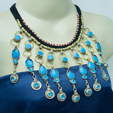 Load image into Gallery viewer, Turquoise Stone Statement Choker Necklace