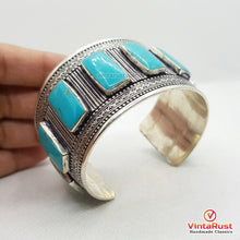 Load image into Gallery viewer, Turquoise Stone Handmade Tribal Ethnic Bracelet