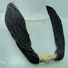 Load image into Gallery viewer, Unique Black Layered Beaded Tribal Necklace