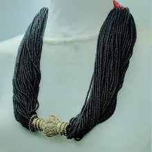 Load image into Gallery viewer, Unique Black Layered Beaded Tribal Necklace