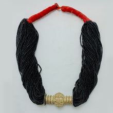 Load image into Gallery viewer, Unique Black Layered Beaded Tribal Necklace