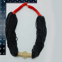 Load image into Gallery viewer, Unique Black Layered Beaded Tribal Necklace