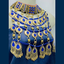 Load image into Gallery viewer, Unique Blue Stones Oversized Necklace
