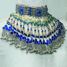 Load image into Gallery viewer, Unique Oversized Blue Stones Choker Necklace