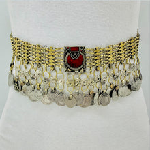 Load image into Gallery viewer, Vintage Belly Dance Belt With Dangling Coins