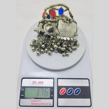 Load image into Gallery viewer, Vintage Blue and Red Statement Choker Necklace