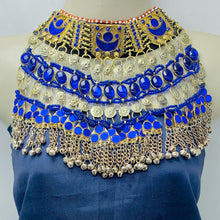 Load image into Gallery viewer, Vintage Blue Stone Layered Choker Necklace