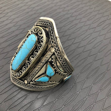 Load image into Gallery viewer, Vintage Boho Turquoise Tribal Handcuff Bracelet
