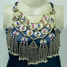Load image into Gallery viewer, Vintage Choker Necklace With Long Bells and Earrings