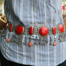 Load image into Gallery viewer, Vintage Coral Stone Belly Dance Belt