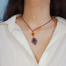 Load image into Gallery viewer, Ethnic Beaded Chain Pendant Necklace