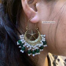 Load image into Gallery viewer, Vintage Hoop Style Earrings With Pearls