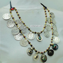 Load image into Gallery viewer, Vintage Multi-Strand Coins Necklace With Beaded Chain