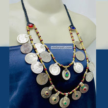 Load image into Gallery viewer, Vintage Multi-Strand Coins Necklace With Beaded Chain