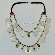 Load image into Gallery viewer, Vintage Multi-Strand Coins Necklace With Beaded Chain